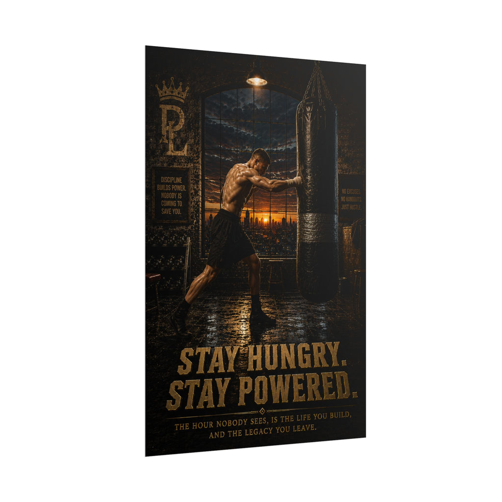 Plug Life Stay Hungry Stay Powered Poster — Premium Collection Wall Art