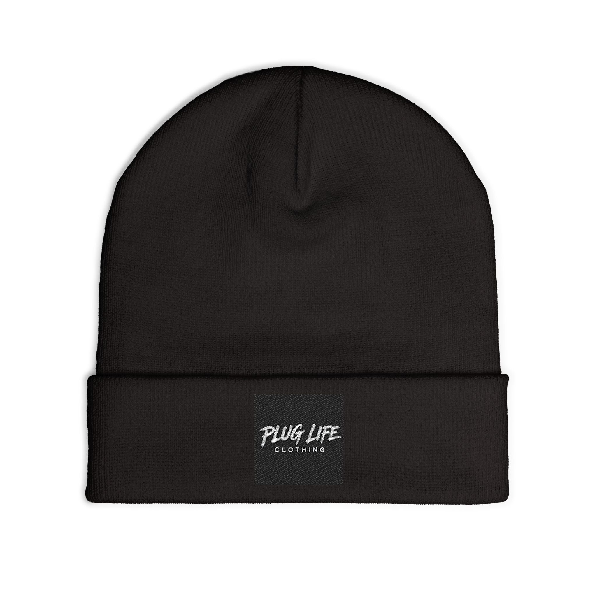 Plug Life Clothing Embroidered Beanie — Knit Cuff Hat