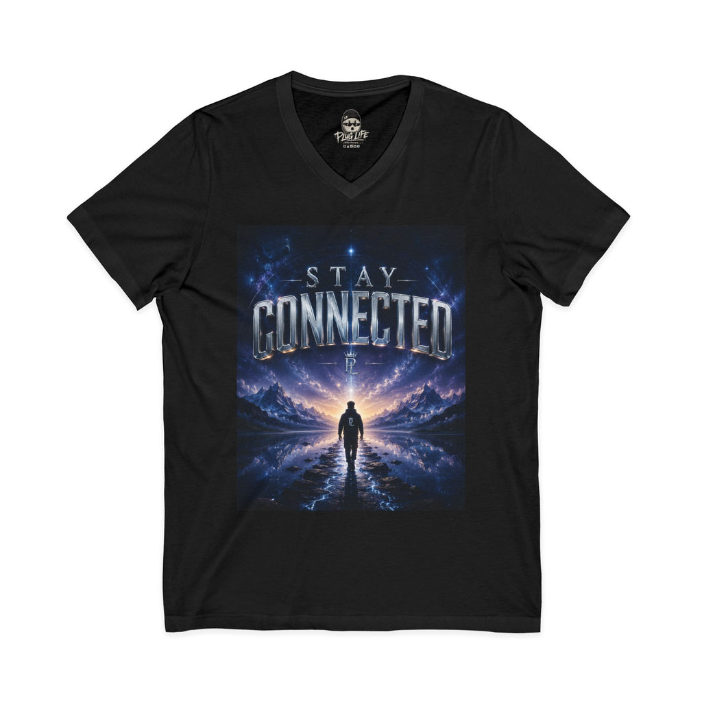 Plug Life Stay Connected Ladies V-Neck Tee — Premium Collection