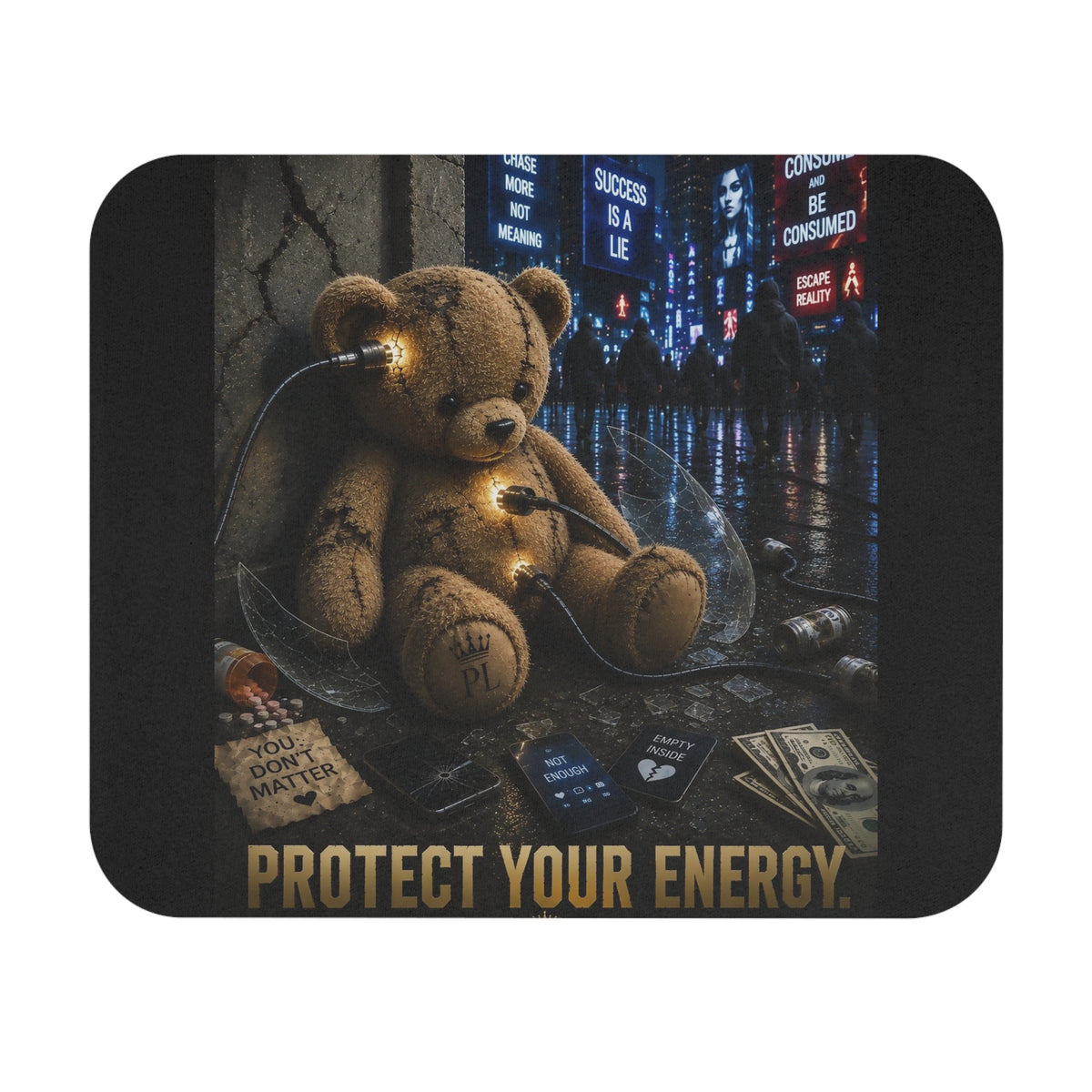 Plug Life Protect Your Energy Mouse Pad — Premium Collection Desk Accessory