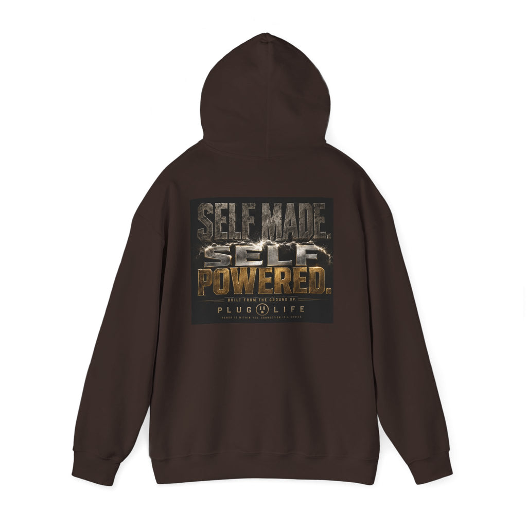 Plug Life Self Made Self Powered Hoodie — Motivational Graphic Sweatshirt