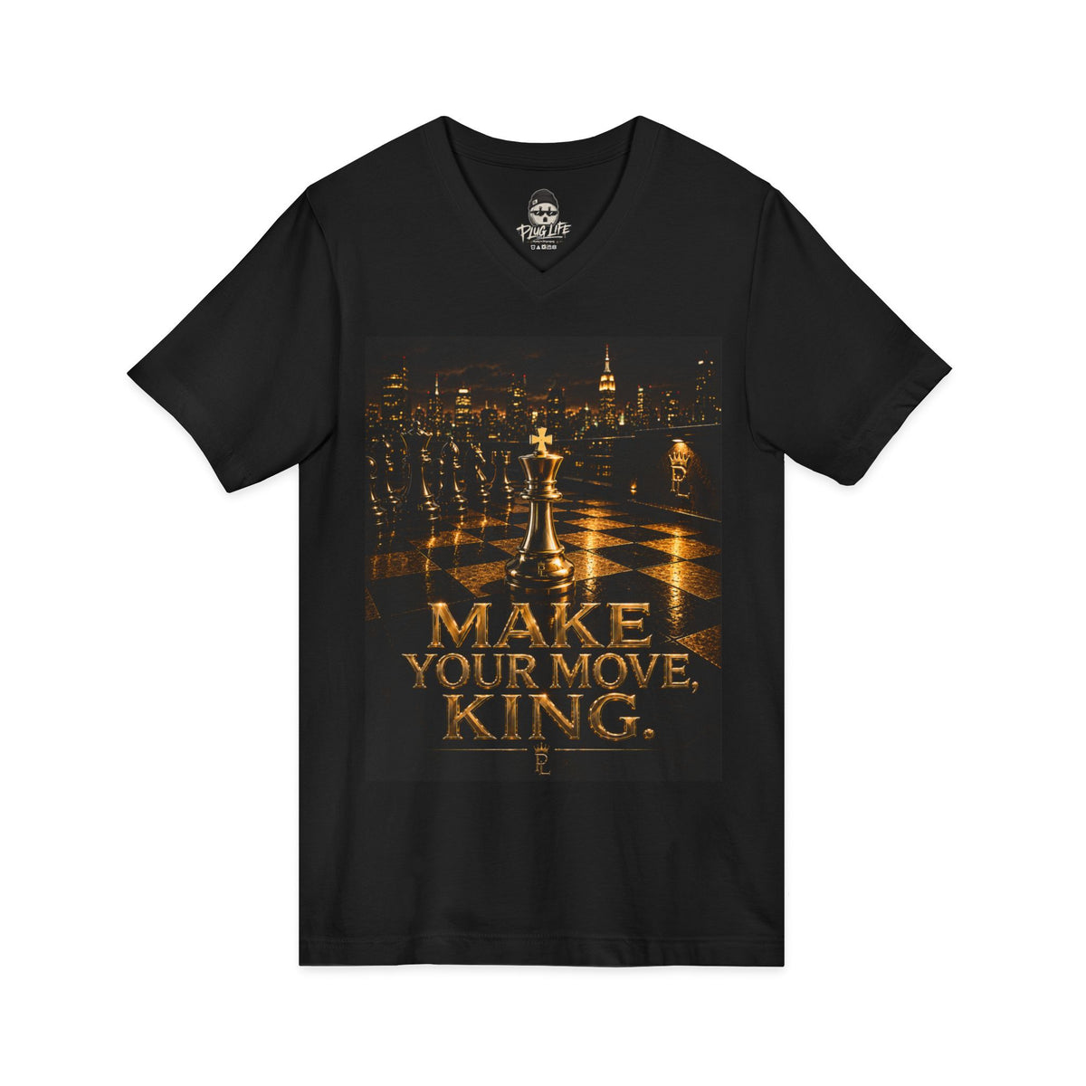 Plug Life Make Your Move King V-Neck — Premium Collection Ladies V-Neck Tee