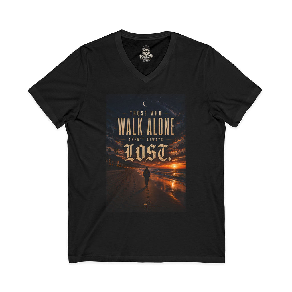 Plug Life Walk Alone V-Neck — Premium Collection Ladies V-Neck Tee