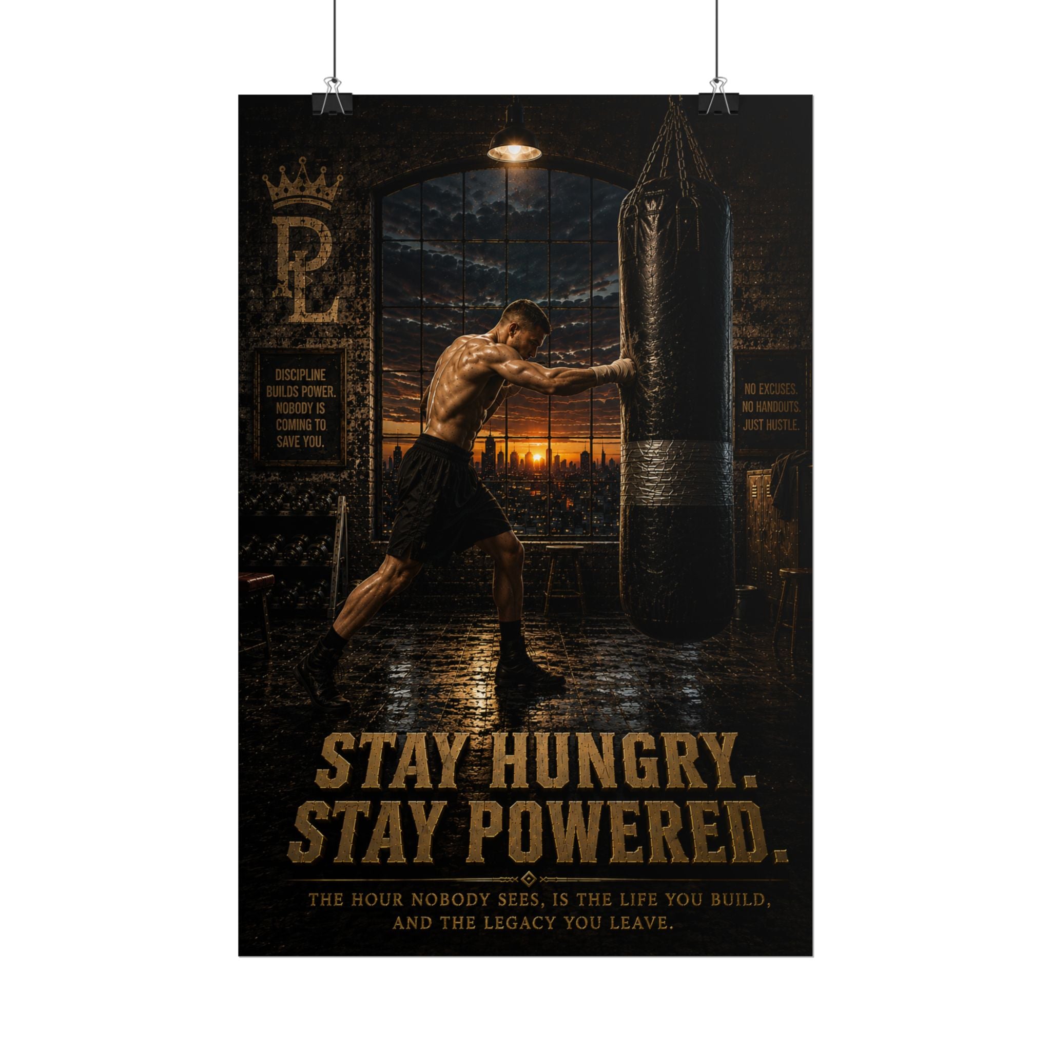 Plug Life Stay Hungry Stay Powered Poster — Premium Collection Wall Art