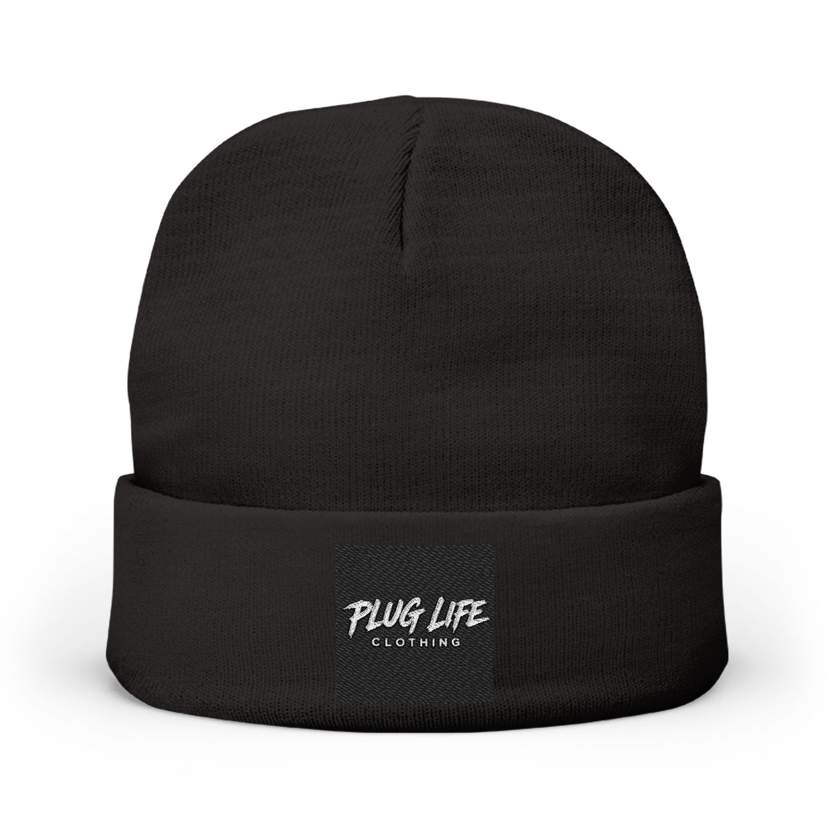 Plug Life Clothing Embroidered Beanie — Knit Cuff Hat