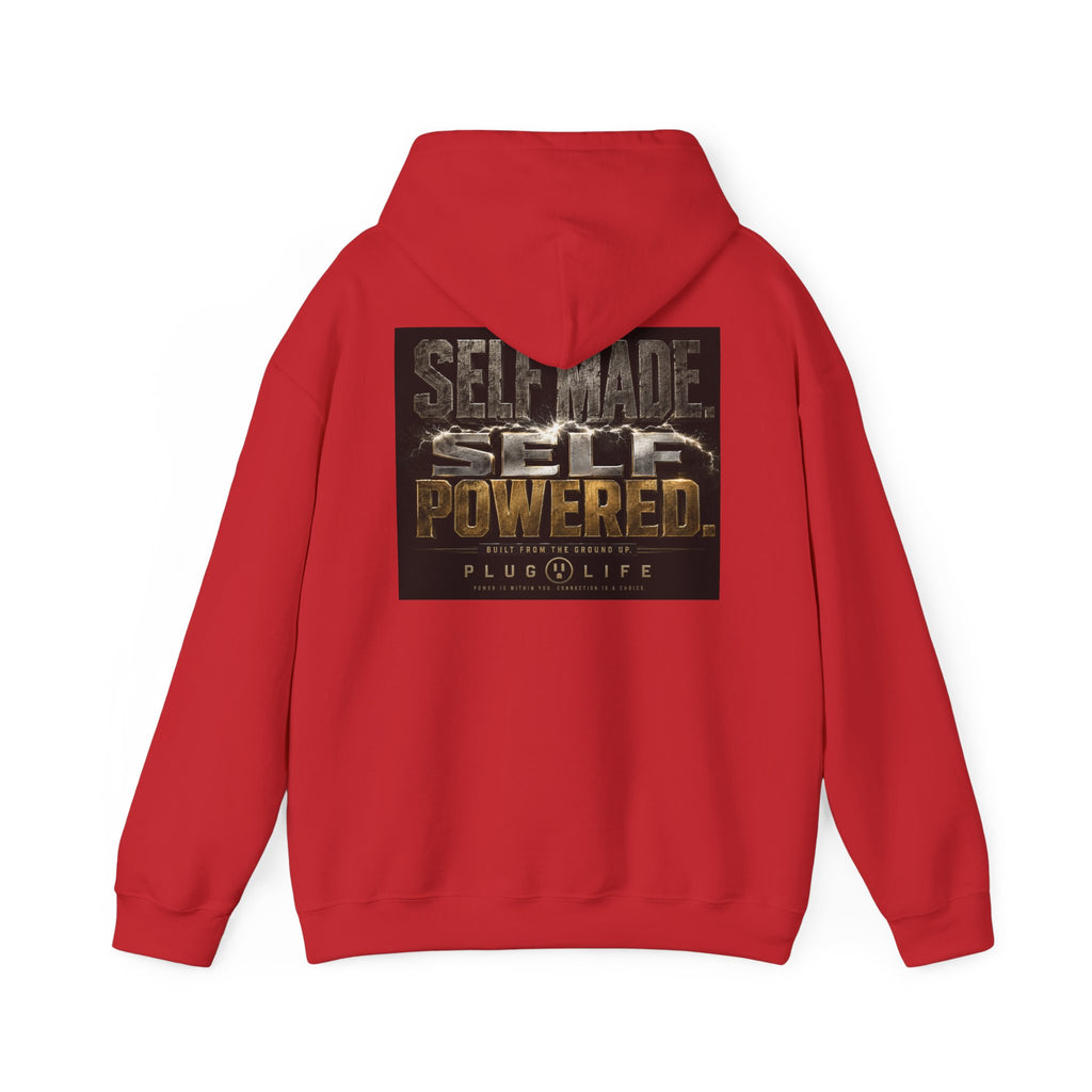 Plug Life Self Made Self Powered Hoodie — Motivational Graphic Sweatshirt