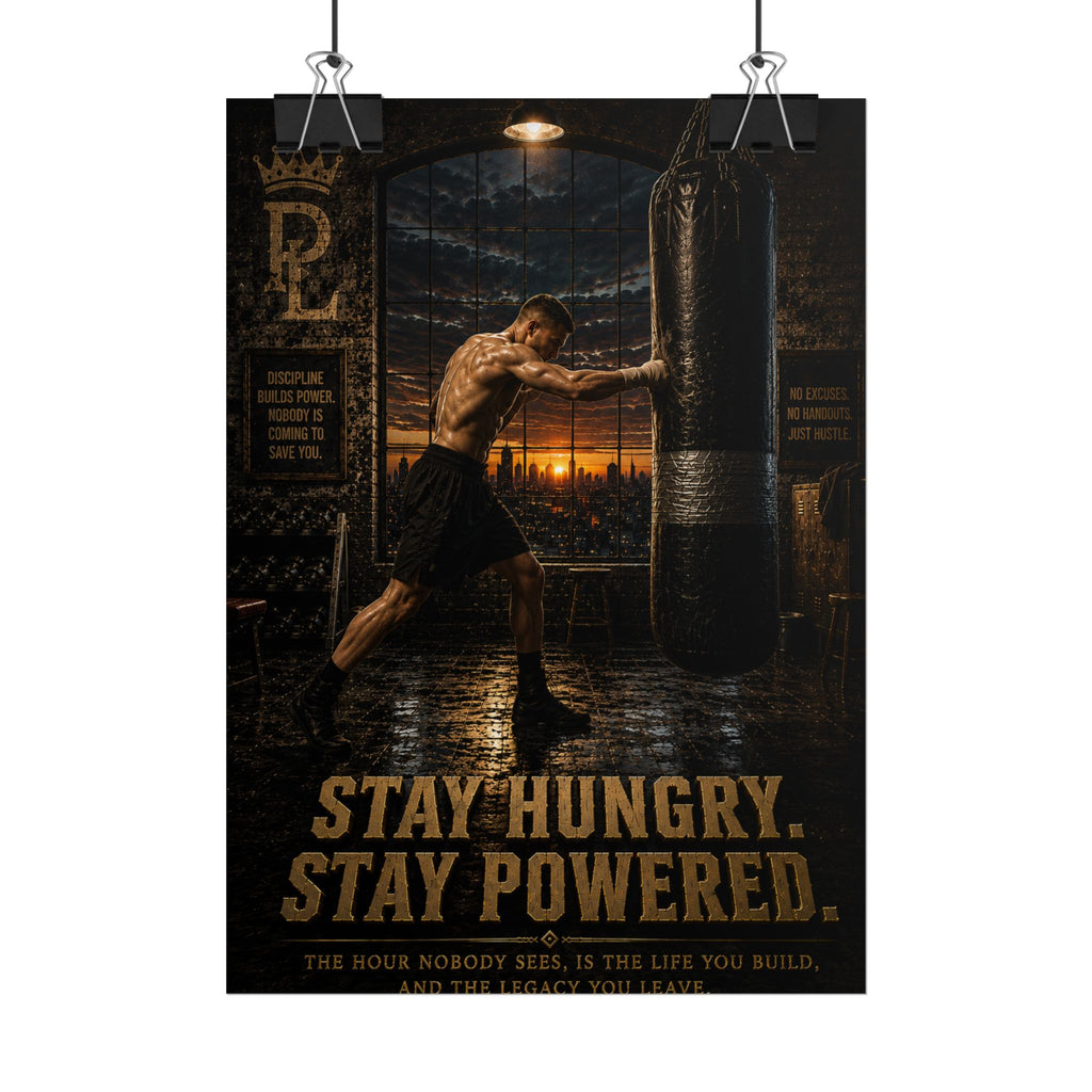 Plug Life Stay Hungry Stay Powered Poster — Premium Collection Wall Art