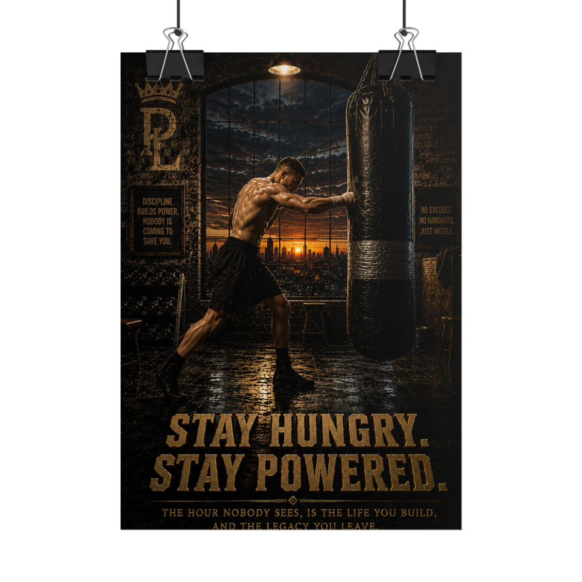 Plug Life Stay Hungry Stay Powered Poster — Premium Collection Wall Art