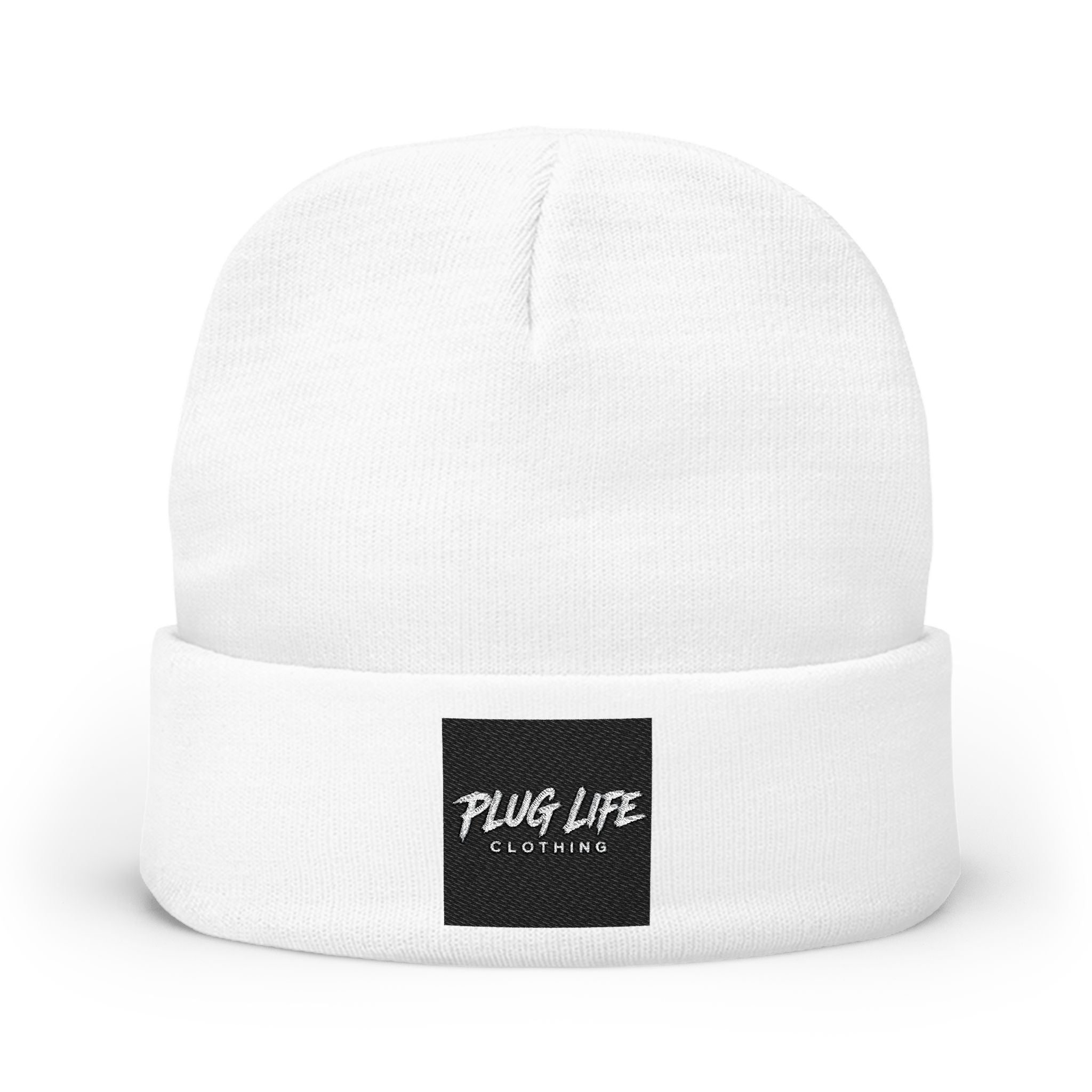 Plug Life Clothing Embroidered Beanie — Knit Cuff Hat