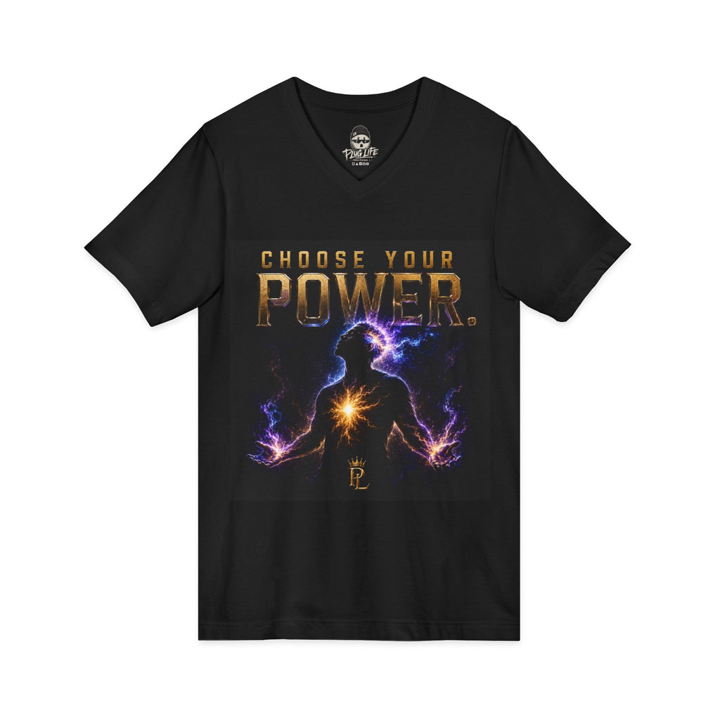 Plug Life Choose Your Power V-Neck — Premium Collection Ladies V-Neck Tee
