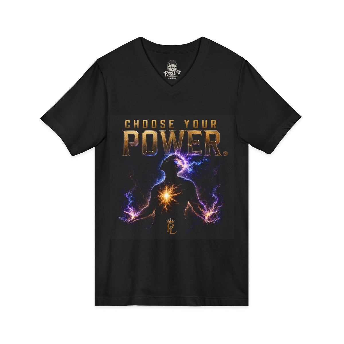 Plug Life Choose Your Power V-Neck — Premium Collection Ladies V-Neck Tee