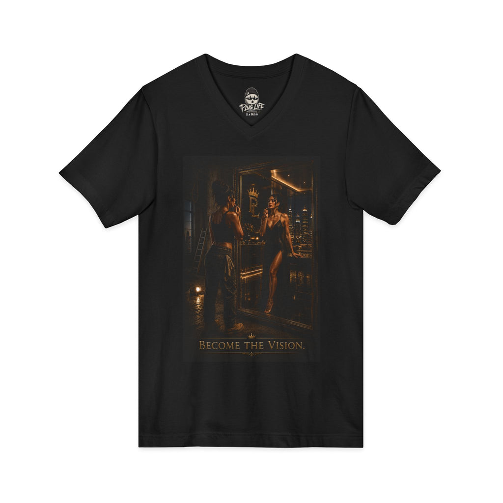 Plug Life Become The Vision Ladies V-Neck Tee — Premium Collection