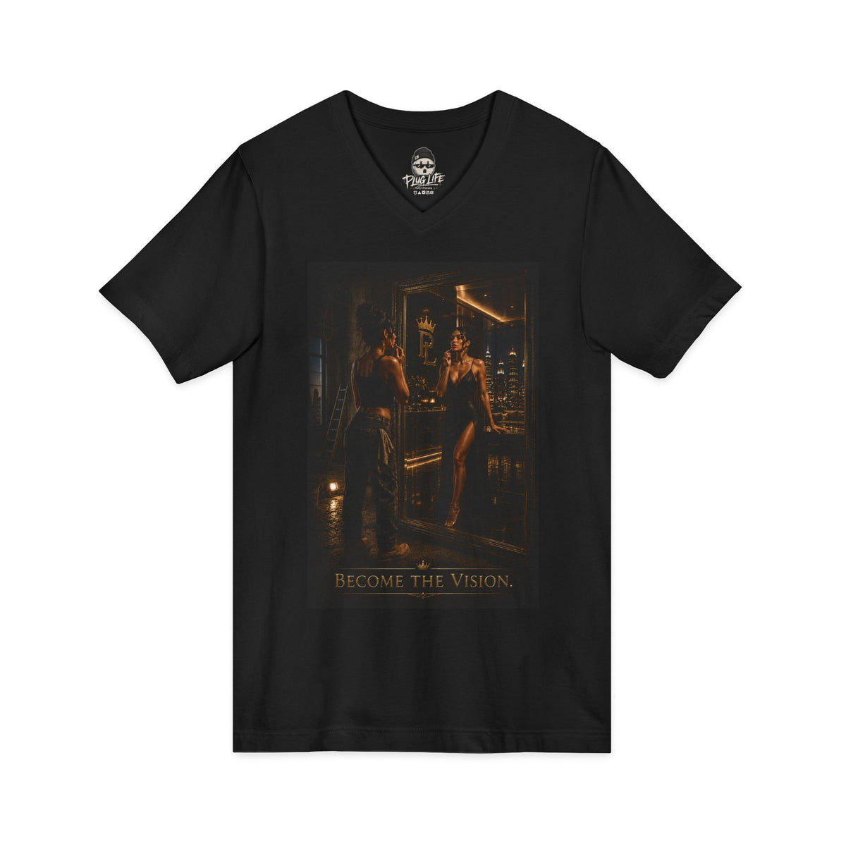 Plug Life Become The Vision Ladies V-Neck Tee — Premium Collection