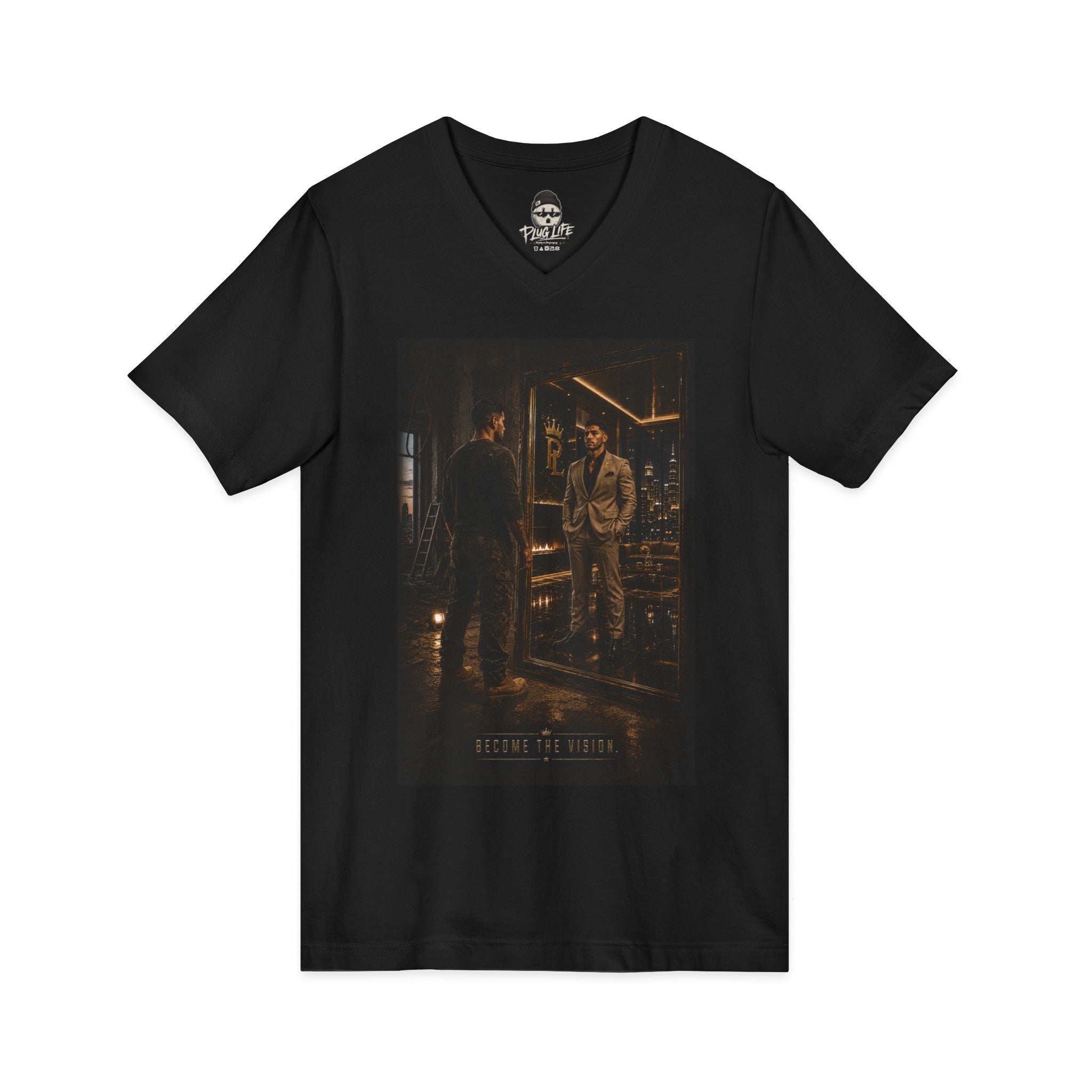 Plug Life Become The Vision II Ladies V-Neck Tee — Premium Collection