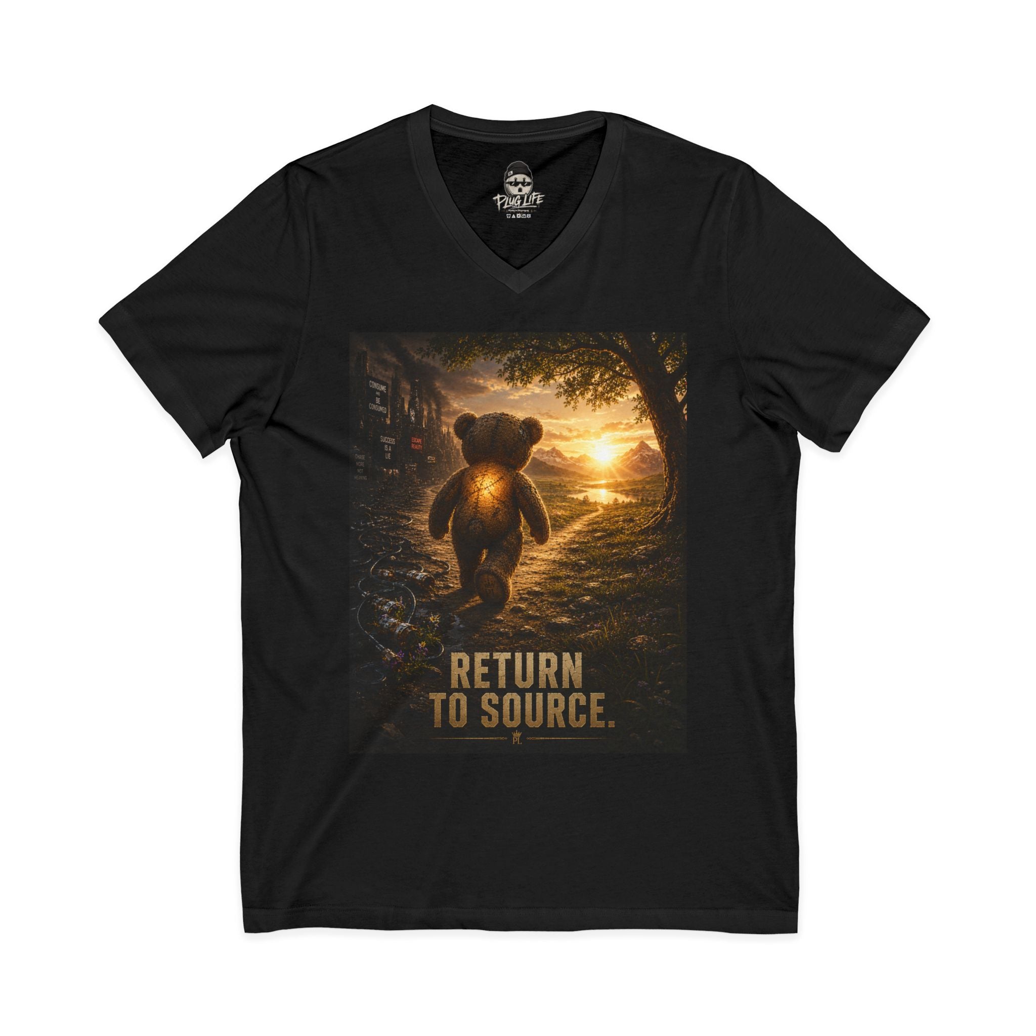 Plug Life Return To Source Ladies V-Neck Tee — Premium Collection