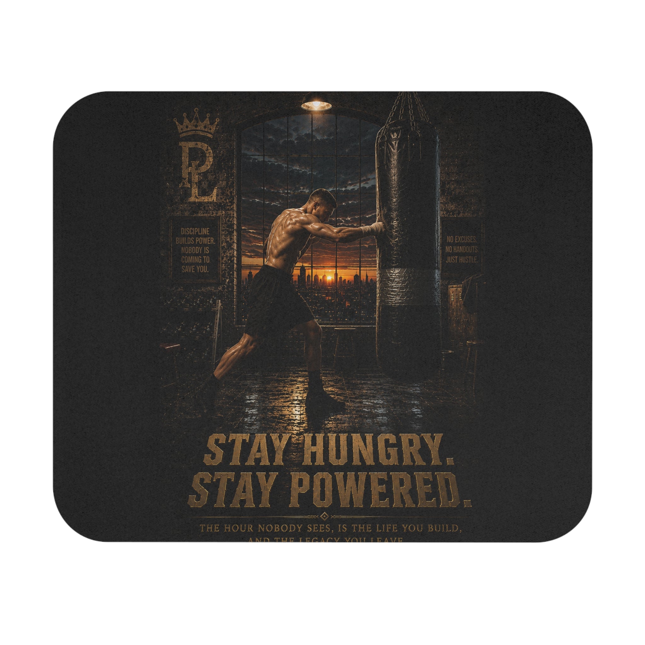 Plug Life Stay Hungry Stay Powered Mouse Pad — Premium Collection Desk Accessory