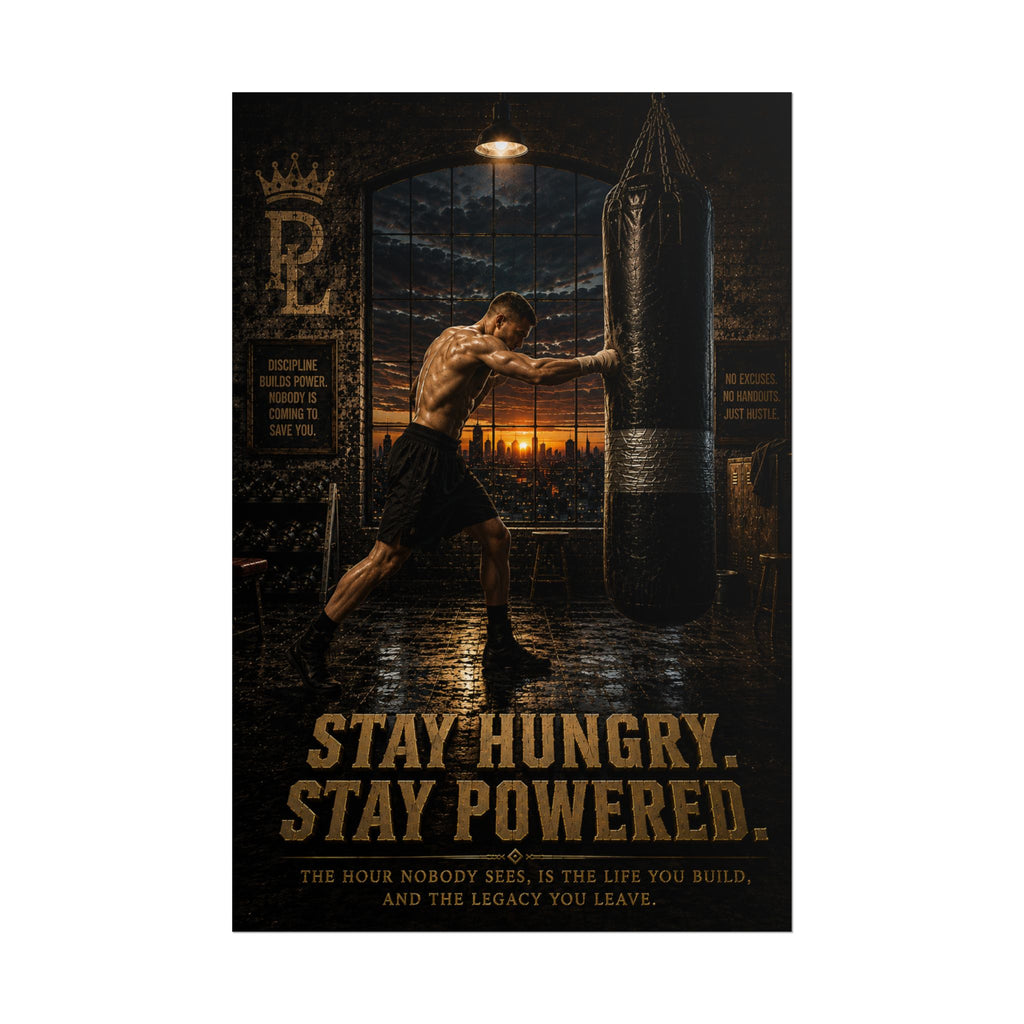 Plug Life Stay Hungry Stay Powered Poster — Premium Collection Wall Art