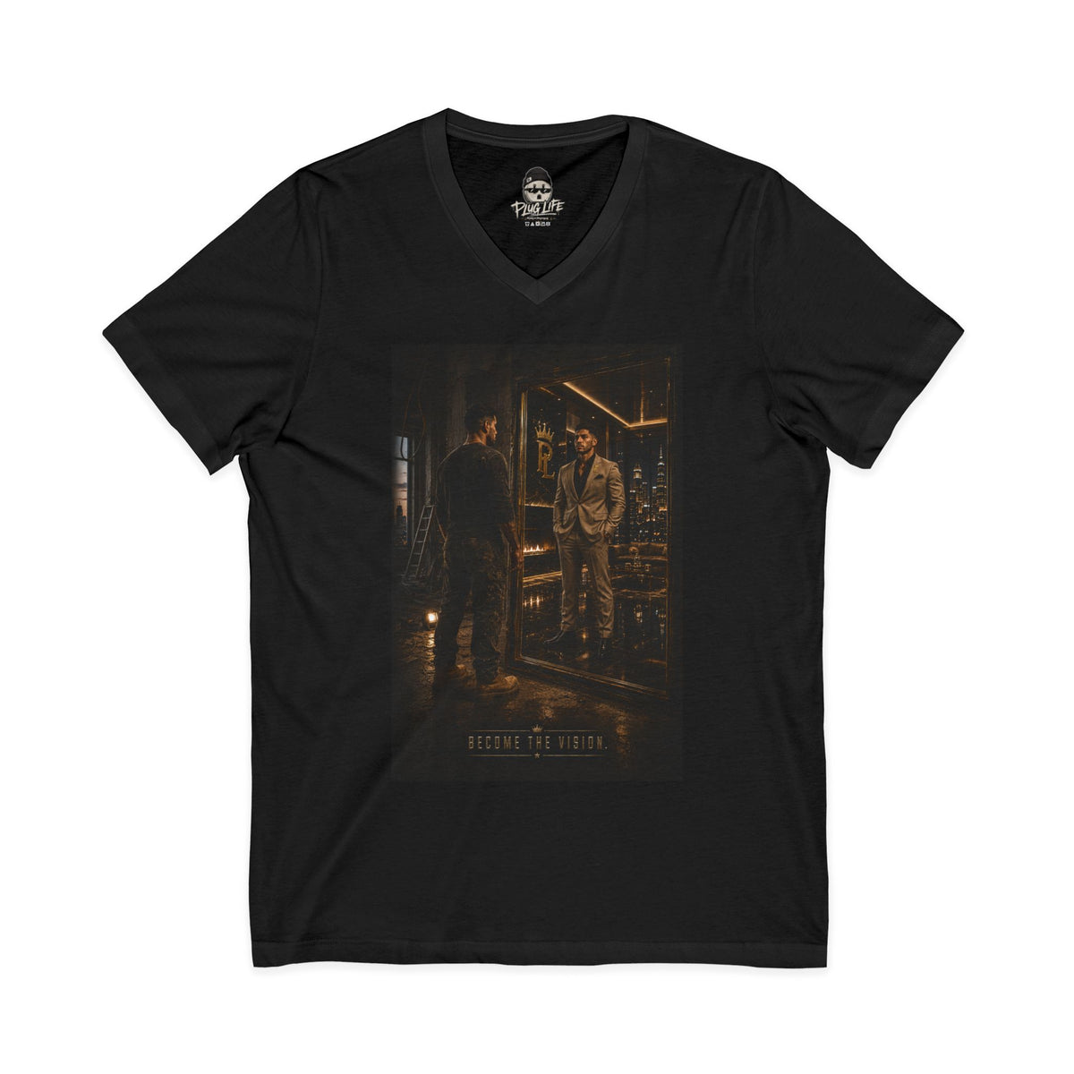 Plug Life Become The Vision II Ladies V-Neck Tee — Premium Collection