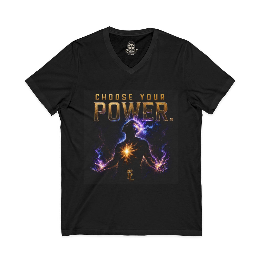 Plug Life Choose Your Power V-Neck — Premium Collection Ladies V-Neck Tee