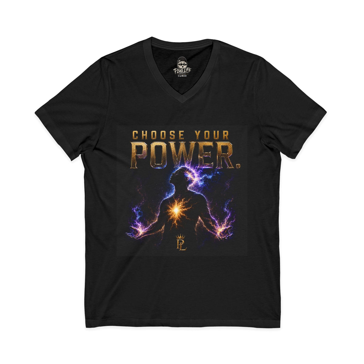 Plug Life Choose Your Power V-Neck — Premium Collection Ladies V-Neck Tee