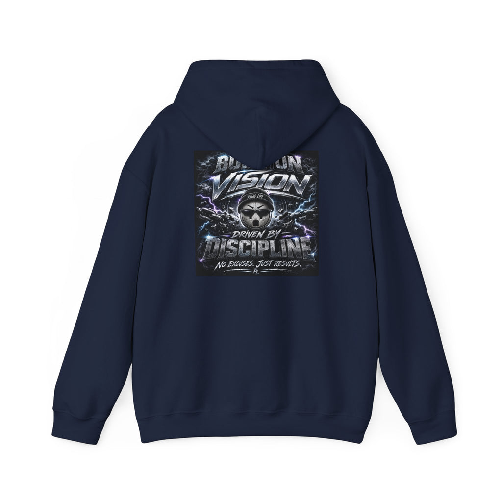 Plug Life Built On Vision Hoodie — Motivational Graphic Sweatshirt