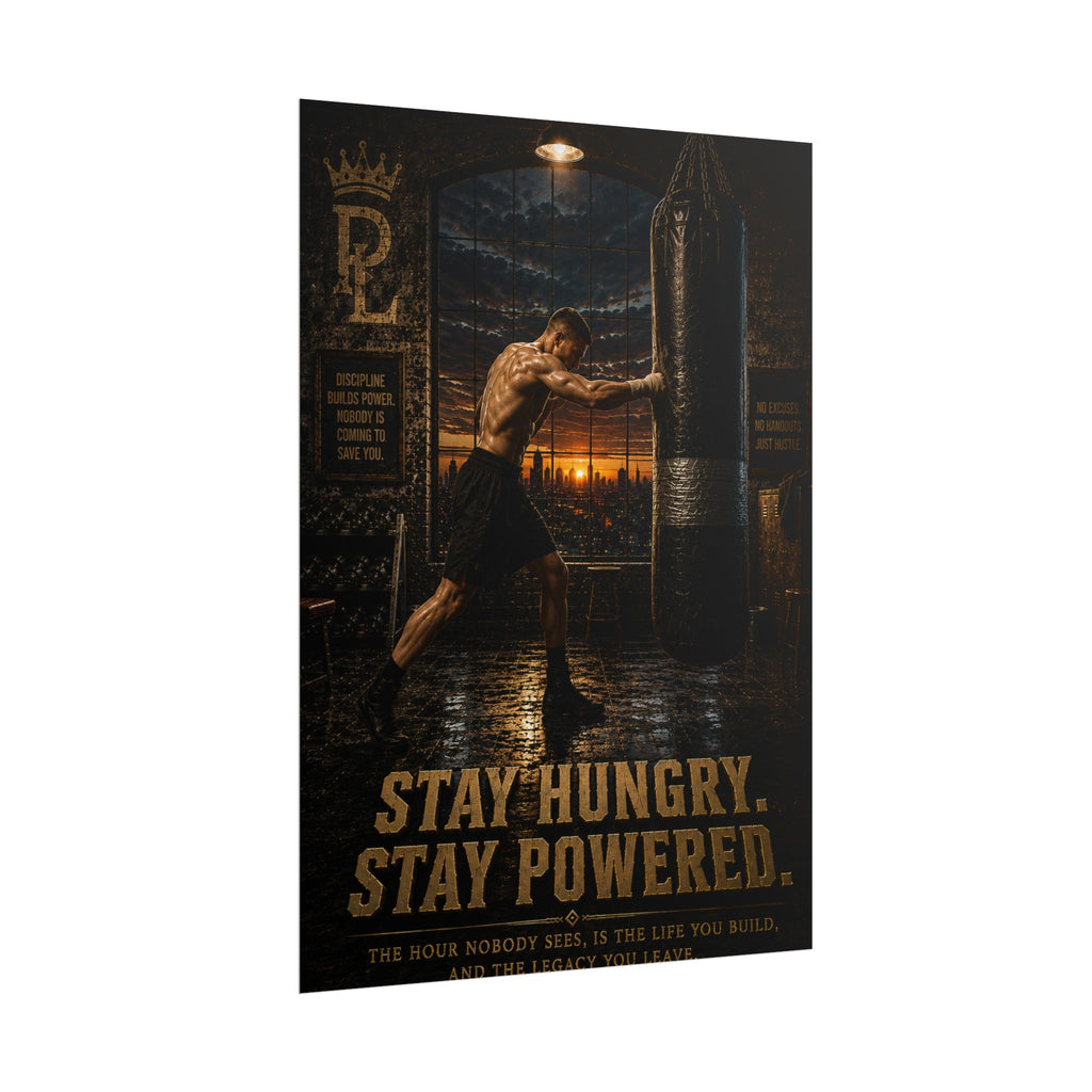 Plug Life Stay Hungry Stay Powered Poster — Premium Collection Wall Art