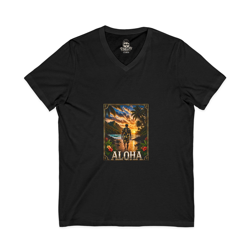 Plug Life Aloha Ladies V-Neck Tee — Premium Collection