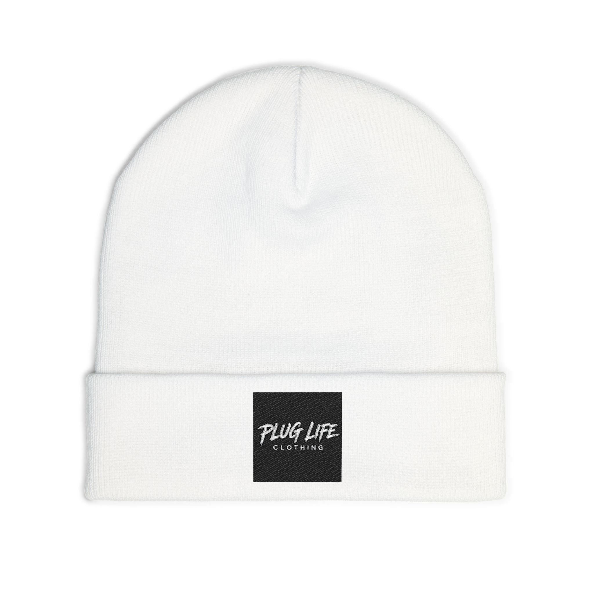 Plug Life Clothing Embroidered Beanie — Knit Cuff Hat